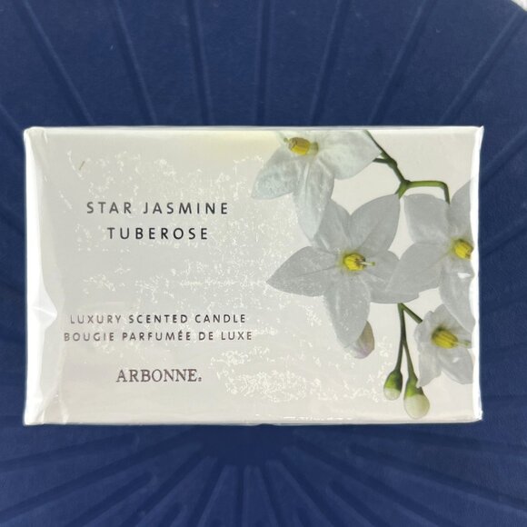 NOS Arbonne Star Jasmine Tuberose Luxury Scented Candle in Glass Jar 10 Oz - Picture 1 of 7